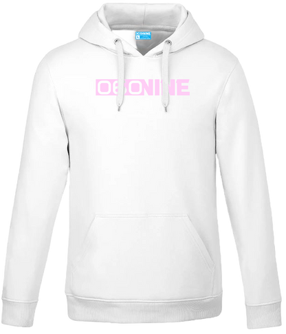 *OG* HOODIE - WHITE W/ PINK LOGO